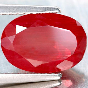 Andesina labradorita rojo natural de 2,34 ct, corte óvalo, VVS-VS