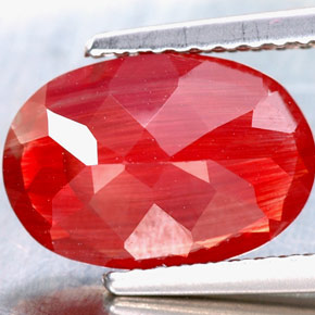 Andesina labradorita rojo natural de 2,34 ct, corte óvalo, VVS-VS
