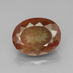 Andesina labradorita rojo natural de 5,92 ct, corte óvalo, VVS