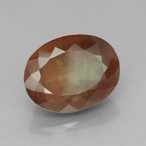 Andesina labradorita rojo natural de 5,92 ct, corte óvalo, VVS