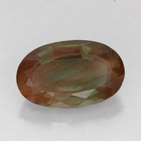 Andesina labradorita rojo natural de 4,83 ct, corte óvalo, VVS-VS