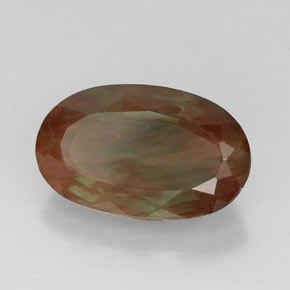 Andesina labradorita rojo natural de 4,83 ct, corte óvalo, VVS-VS