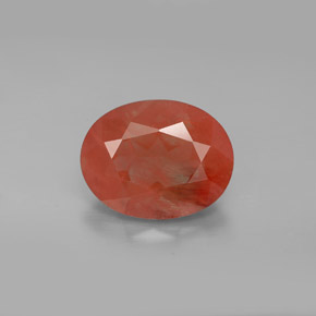 Labradorita Andesina Rojo naranja natural de 2.97 ct, Corte Óvalo, VVS