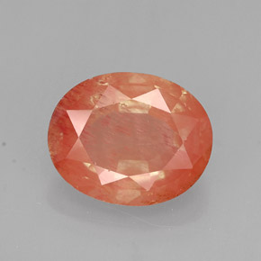 Labradorita Andesina Rojo naranja natural de 2.50 ct, Corte Óvalo, VVS