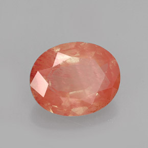 Labradorita Andesina Rojo naranja natural de 2.50 ct, Corte Óvalo, VVS