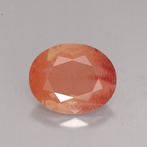 Andesina labradorita naranja natural de 2,91 ct, corte óvalo, VVS