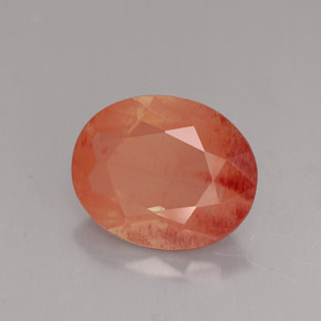 Andesina labradorita naranja natural de 2,91 ct, corte óvalo, VVS