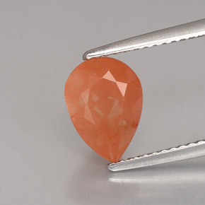 Andesina labradorita naranja natural de 1,98 ct, en forma de pera, VVS