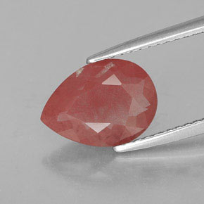 Andesina labradorita rojo natural de 1,88 ct, en forma de pera, VVS