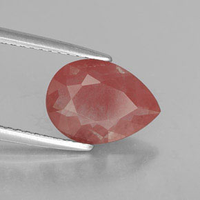 Andesina labradorita rojo natural de 1,88 ct, en forma de pera, VVS