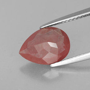 Andesina labradorita rojo natural de 1,88 ct, en forma de pera, VVS