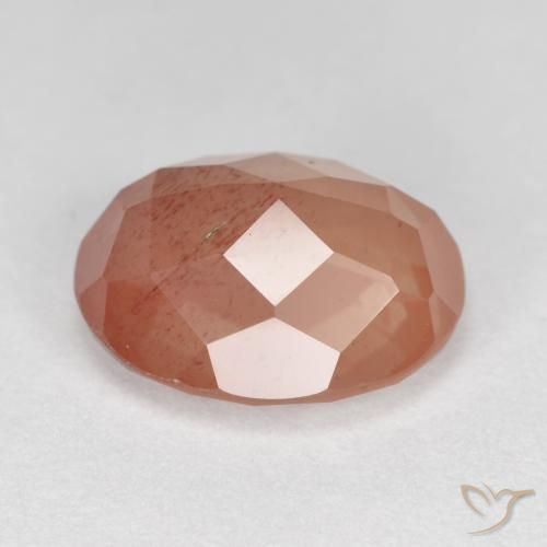 Labradorita Andesina Rojo medio natural de 3.59 ct, Ovalada, Transparente