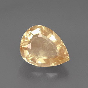 Labradorita Andesina Naranja miel natural de 1.58 ct, En forma de pera, VVS-VS