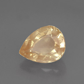 Labradorita Andesina Naranja miel natural de 1.58 ct, En forma de pera, VVS-VS