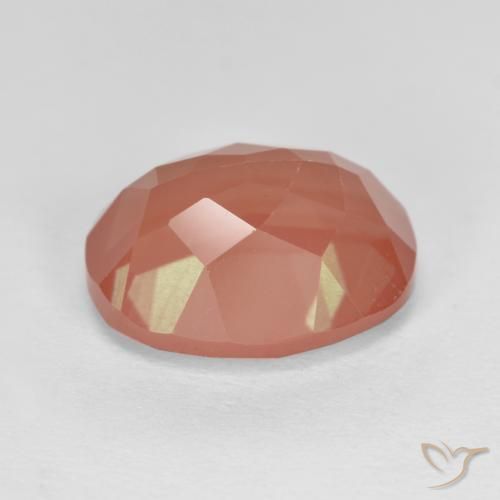 Labradorita Andesina Rojo medio natural de 2.94 ct, Ovalada, Translúcido