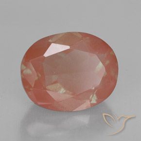 Labradorita Andesina Rosado medio natural de 2.48 ct, Ovalada, Transparente