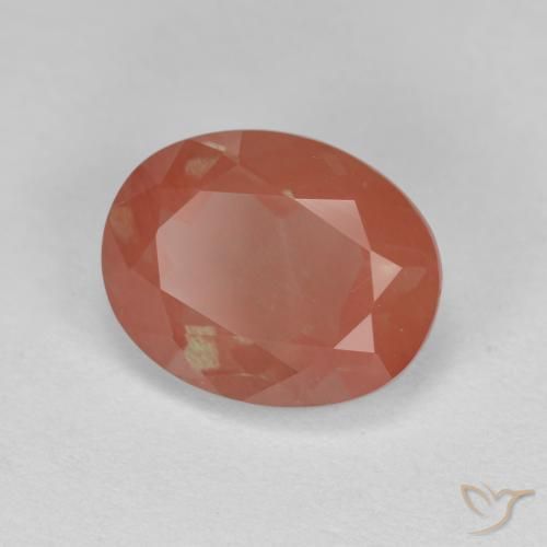 Labradorita Andesina Rojo azulado natural de 2.21 ct, Ovalada, Translúcido