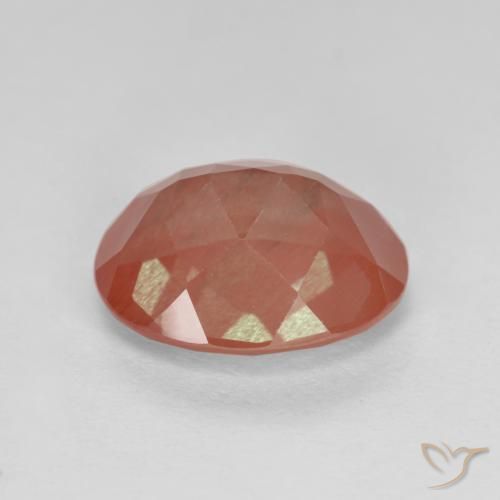 Labradorita Andesina Rojo azulado natural de 2.21 ct, Ovalada, Translúcido