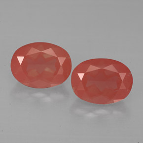 Gemas de andesina labradorita rojo natural de  ct, corte óvalo, VS