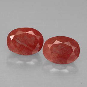 Gemas de andesina labradorita rojo natural de  ct, corte óvalo, VS