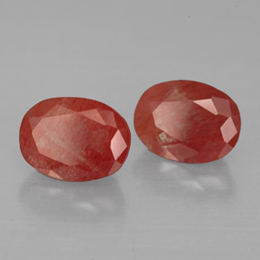 Gemas de andesina labradorita rojo natural de  ct, corte óvalo, VS