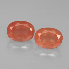 Gemas de andesina labradorita rojo natural de  ct, corte óvalo, VS