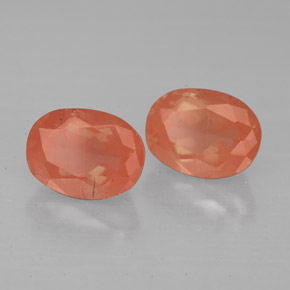 Gemas de andesina labradorita rojo natural de  ct, corte óvalo, VS
