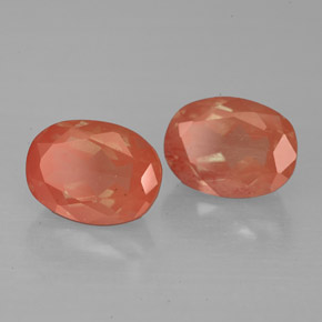 Gemas de Labradorita Andesina Rojo naranja natural de  ct, Corte Óvalo, VS