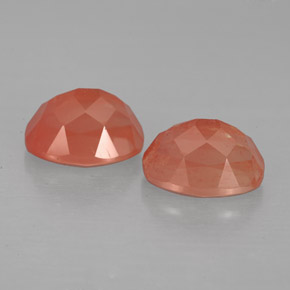 Gemas de Labradorita Andesina Rojo naranja natural de  ct, Corte Óvalo, VS