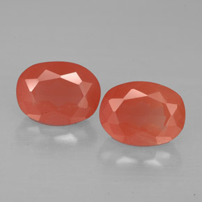 Gemas de andesina labradorita rojo natural de  ct, corte óvalo, VS
