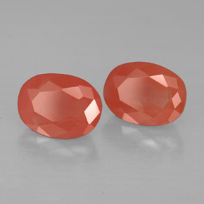 Gemas de andesina labradorita rojo natural de  ct, corte óvalo, VS