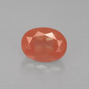 Labradorita Andesina Rojo naranja natural de 1.31 ct, Corte Óvalo, VS