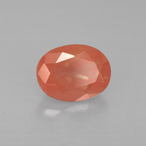 Labradorita Andesina Rojo naranja natural de 1.31 ct, Corte Óvalo, VS
