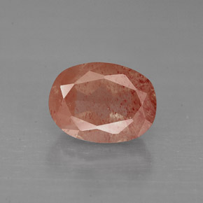 Labradorita Andesina Rojo naranja natural de 1.40 ct, Corte Óvalo, VS