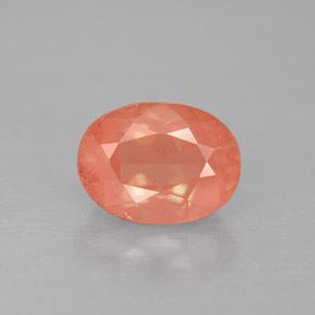 Andesina labradorita rojo natural de 1,96 ct, corte óvalo, VS