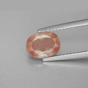 Andesina labradorita rojo natural de 1,39 ct, corte óvalo, VS