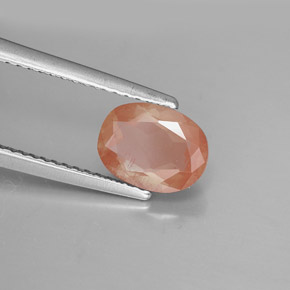 Andesina labradorita rojo natural de 1,39 ct, corte óvalo, VS