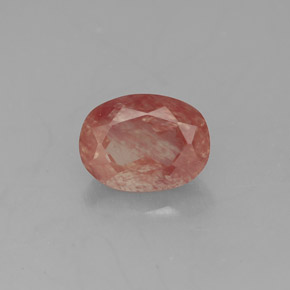 Labradorita Andesina Rojo naranja natural de 1.39 ct, Transparente, Transparente / Translúcido