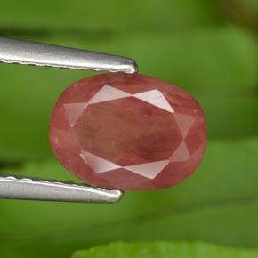 Andesina labradorita rojo natural de 1,43 ct, corte óvalo, VS