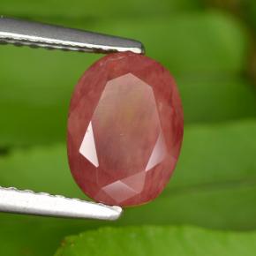 Andesina labradorita rojo natural de 1,43 ct, corte óvalo, VS