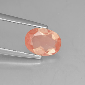 Labradorita Andesina Rojo naranja natural de 0.98 ct, Transparente, Transparente / Translúcido
