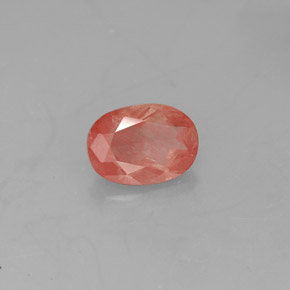 Andesina labradorita rojo natural de 0,79 ct, transparente, transparente / translúcido