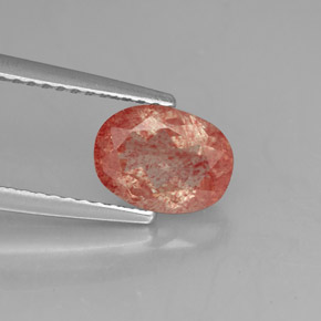 Andesina labradorita rojo natural de 1,18 ct, transparente, transparente / translúcido