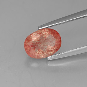 Andesina labradorita rojo natural de 1,18 ct, transparente, transparente / translúcido