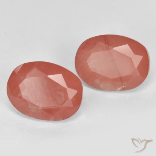 Gemas de Labradorita Andesina Rojo medio natural de 3.02 ct, Ovalada, VS