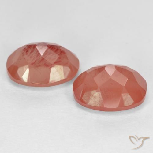 Gemas de Labradorita Andesina Rojo medio natural de 3.02 ct, Ovalada, VS