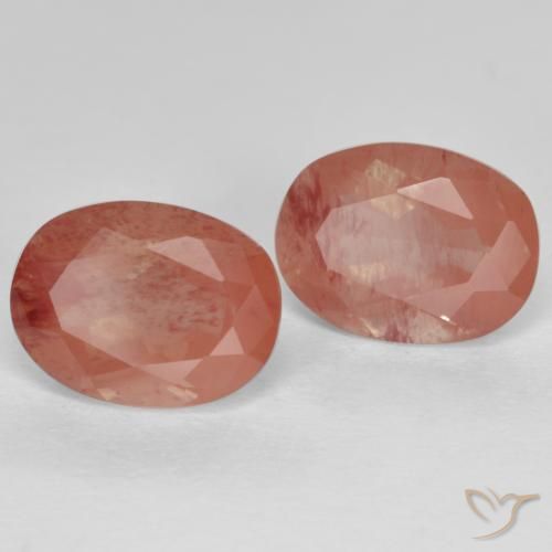 Gemas de Labradorita Andesina Naranja rojizo pálido natural de 2.92 ct, Ovalada, VS