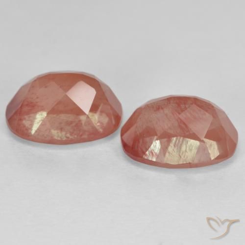 Gemas de Labradorita Andesina Naranja rojizo pálido natural de 2.92 ct, Ovalada, VS
