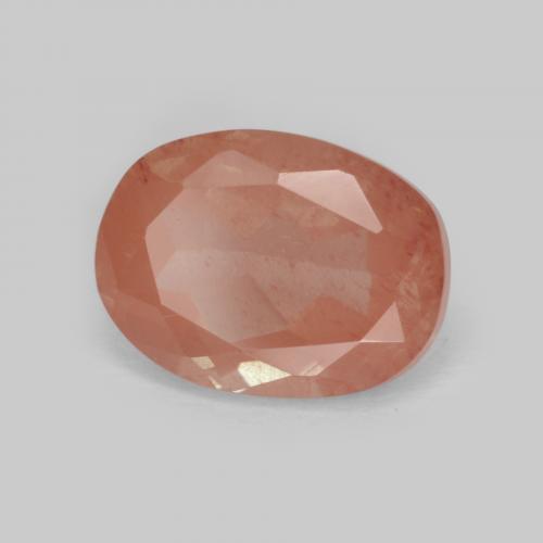 Labradorita Andesina Naranja rojizo natural de 1.64 ct, Corte Óvalo, VVS-VS