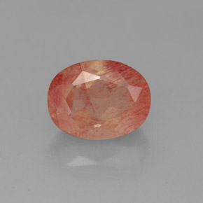 Labradorita Andesina Rojo naranja natural de 2.07 ct, Transparente, Transparente / Translúcido